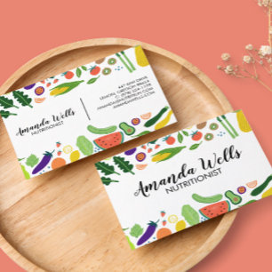 Cartão De Visita Arte Única de Vegetais do Treinador Nutricional