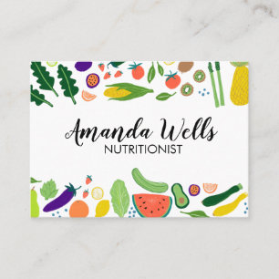Cartão De Visita Arte Única de Vegetais do Treinador Nutricional