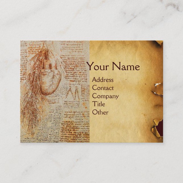 Cartão De Visita Artérias corações e brônquios,Doutor,Médico (Frente)