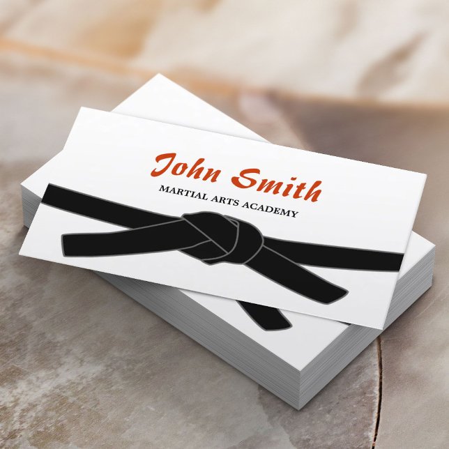 Cartão De Visita Artes marciais Black Belt Dojo Professional (Criador carregado)