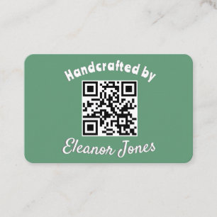 Cartão De Visita Artesanato Artesanal Personalizado Código QR Verde