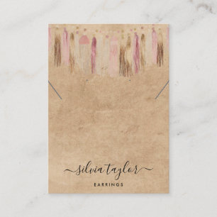 Cartão De Visita Artesanato Boho Bohemian Enrelaçando Exibição De C