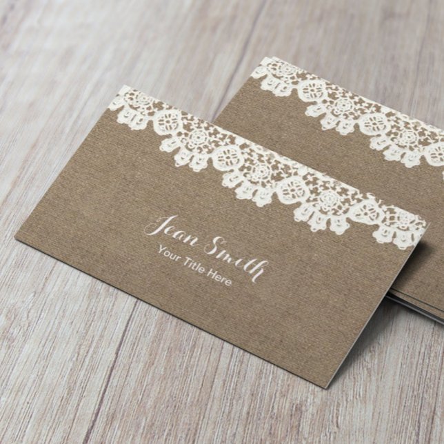 Cartão De Visita Artesanato de Planejamento de Eventos de Lace & Bu (Criador carregado)