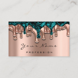 Cartão De Visita Artesanato Nail Studio Drips Rosa Beauty Makeup