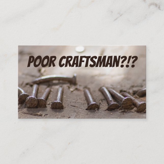 Cartão De Visita Artesão engraçado para artesãos pobres ajudam espe (Frente)