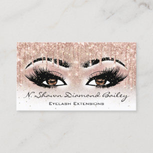 Cartão De Visita Artista Brown Eyelash Rosa Glitter Whitney
