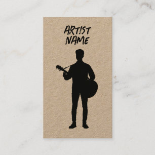 Cartão De Visita Artista Cantor Acústico Guitarrista Masculino