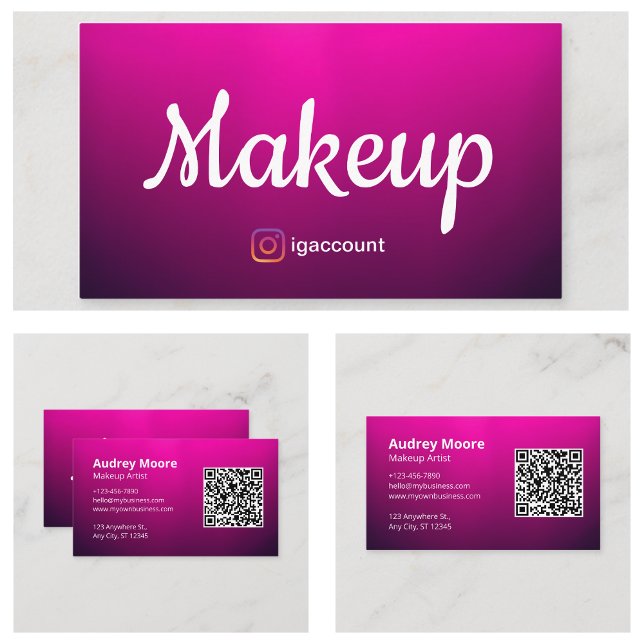 Cartão De Visita Artista Chic Freelance Makeup (Chic Freelance Makeup Artist Business Card)