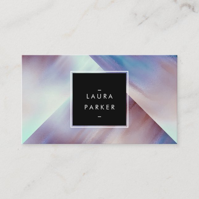 Cartão De Visita Artista Contemporâneo Geométrico Moderno De Aquare (Frente)