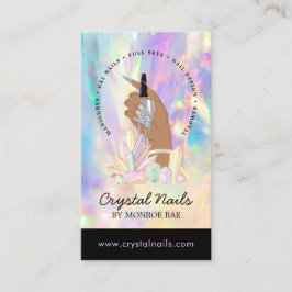 Cartão De Visita Artista Crystal Holographic Nail Technicst Salon B