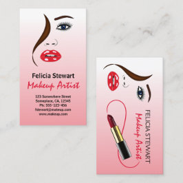 Cartão De Visita Artista da Bela Maquiagem em Cosmetólogo Espelho