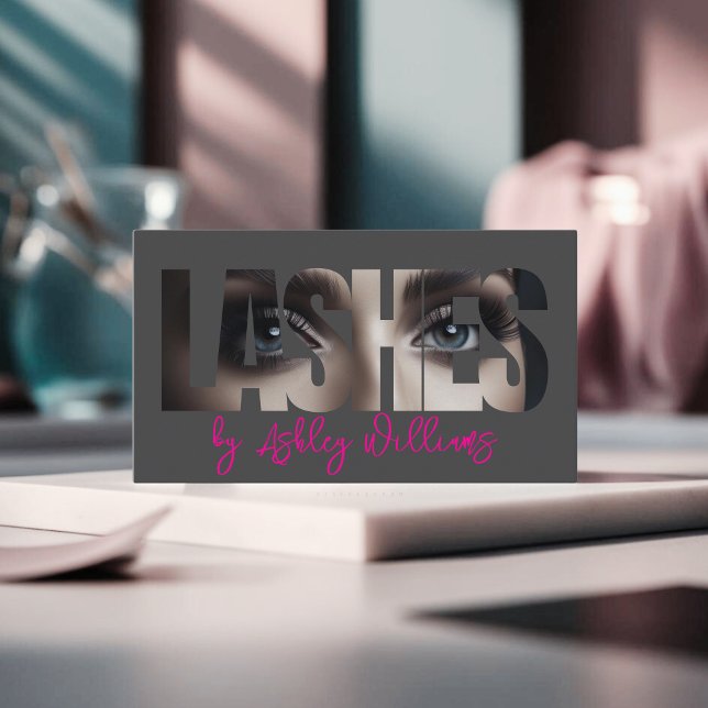 Cartão De Visita Artista da tipografia moderna "LASHES by" (Criador carregado)