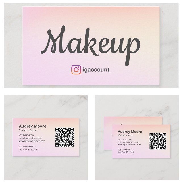 Cartão De Visita Artista de ativação da freelance profissional de t (Trendy Professional Freelance Makeup Artist Business Card
)