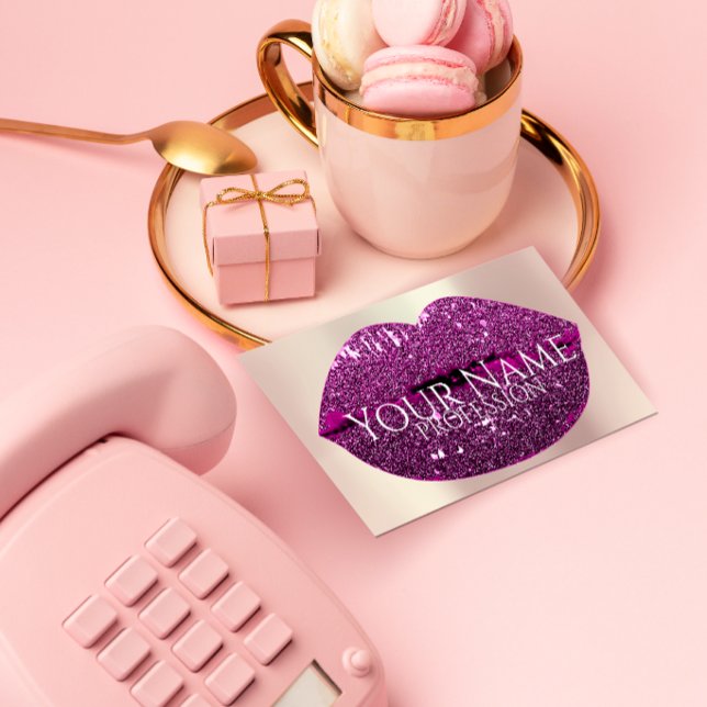 Cartão De Visita Artista de ativação profissional - Rosa Glitter -  (Criador carregado)