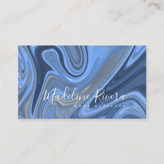 Cartão De Visita Artista de Beleza de Makeup Designer Líquido abstr (Frente)