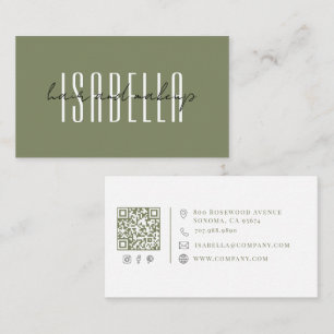 Cartão De Visita Artista de Cabelo e Maquiagem Minimalista Moderna