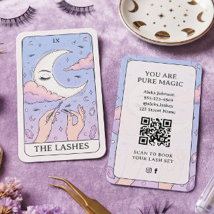 Cartão De Visita Artista de Cílios Tarot Holográfico Mágico