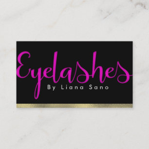 Cartão De Visita Artista de Extensões Artistas Eyelash Rosa e Doura