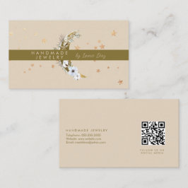 Cartão De Visita Artista de Joias Feitas à Mão da Moon Star Faux Do
