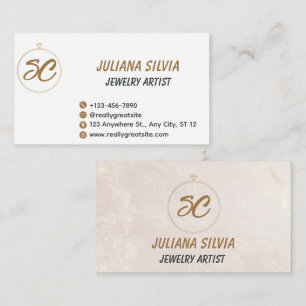 Cartão De Visita Artista de Joias Permanentes Elegantes Código QR N