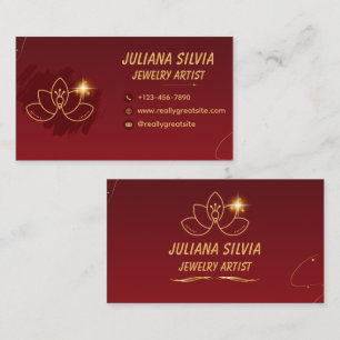 Cartão De Visita Artista de Joias Permanentes Elegantes Código QR N