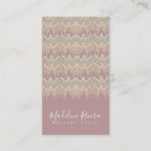 Cartão De Visita Artista de Macrame Boho Artesanato Designer Blush