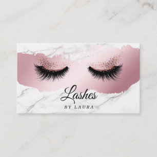 Cartão De Visita Artista de Makeup de Ramal Lash Longo Dourado