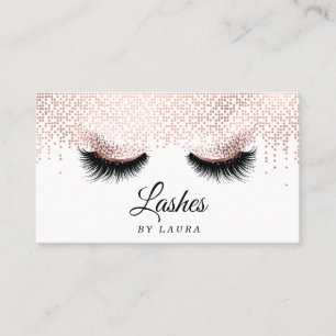 Cartão De Visita Artista de Makeup de Ramal Lash Longo Dourado