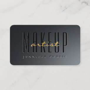 Cartão De Visita Artista de Makeup de Script Dourado de Caligrafia 