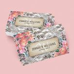 Cartão De Visita Artista de Makeup Elegante Rustic Floral<br><div class="desc">Cartões de visitas profissionais russos com fundo de madeira,  elegante rendas de noiva,  cor-de-rosa pincelada,  modelo que é facilmente personalizado. Esta design é perfeita para um Planejador de Casamento,  Florista,  Organizador de Eventos,  Artista de Maquiagem,  Beauticista,  Estilista de Cabelos,  Técnico de Nail,  Cosmetólogo e Salão.</div>