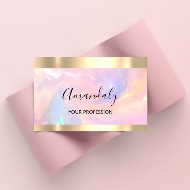 Cartão De Visita Artista de Maqueamento Profissional Lash Hológrafo (Criador carregado)