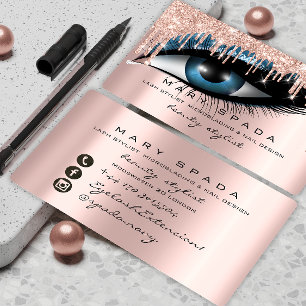 Cartão De Visita Artista De Maquiagem As sobrancelhas Lashes Rosa B