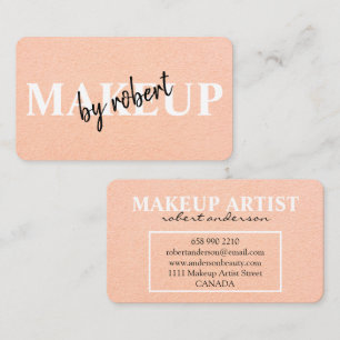 Cartão De Visita artista de maquiagem blush rosa negrito roteiro de