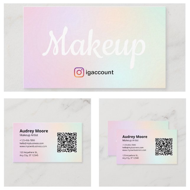 Cartão De Visita Artista de Maquiagem Chic e Exclusiva (Chic and Unique Makeup Artist Business Card
)