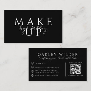 Cartão De Visita Artista de Maquiagem Código QR Preto