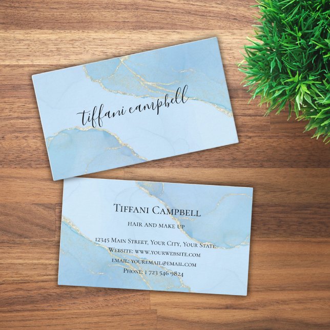 Cartão De Visita Artista de Maquiagem da Largura Dourada da abstrat (Criador carregado)