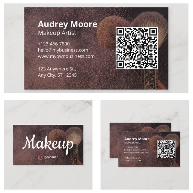 Cartão De Visita Artista de Maquiagem de Beleza Profissional (Professional Beauty Makeup Artist Business Card
)