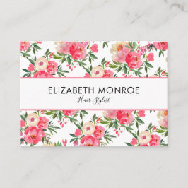 Cartão De Visita Artista De Maquiagem De Cabelo De Salão Floral