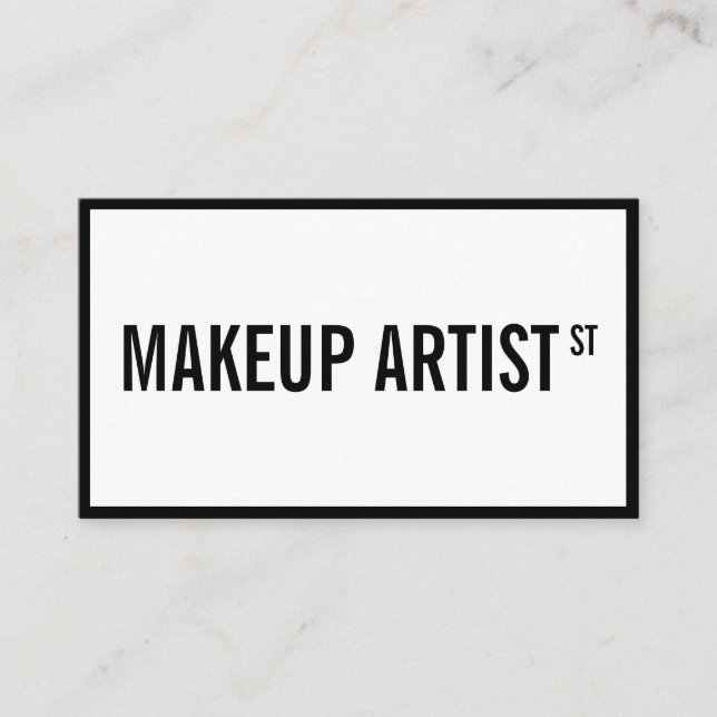 Cartão De Visita Artista de maquiagem de cartazes de rua preta bran (Frente)