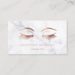 Cartão De Visita Artista de maquiagem de Eyelash Eyebrow Rosa Doura