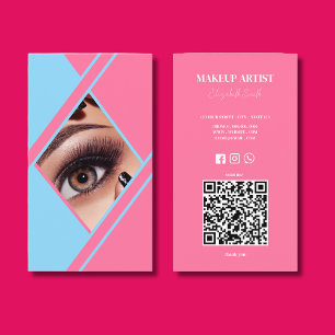 Cartão De Visita Artista de Maquiagem de Fotografia do Código QR Ro