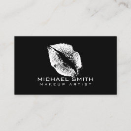 Cartão De Visita Artista de maquiagem de Lábios brancos