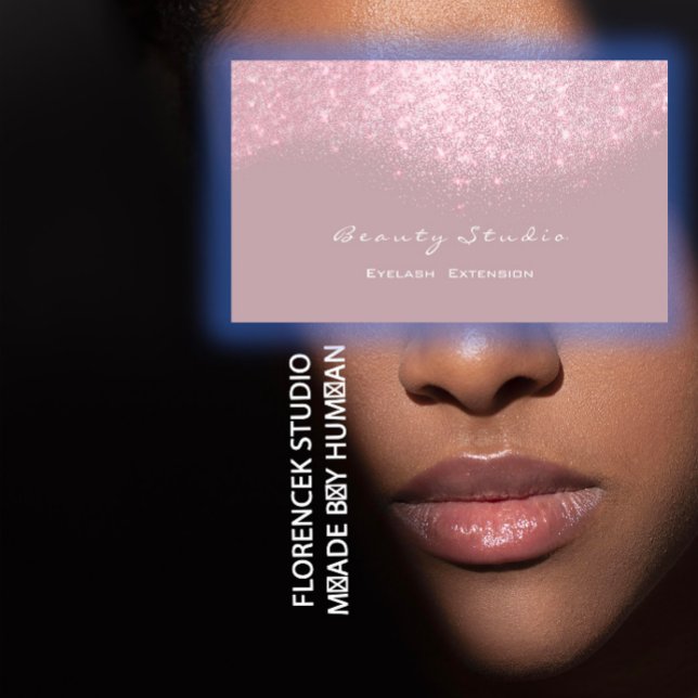 Cartão De Visita Artista De Maquiagem De Lita Lash Cinza Rosa Mauve (Glitter Makeup Artist Stylist Lash Mauve Pink Gray Business Card)