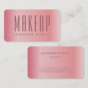Cartão De Visita Artista de Maquiagem de Luxo Dourado Modelo-Rosa g