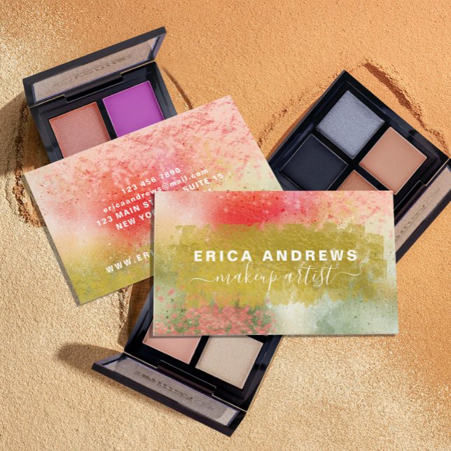 Cartão De Visita Artista de Maquiagem de Script de Caligrafia Moder (Criador carregado)