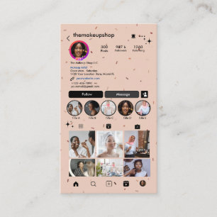 Cartão De Visita Artista de Maquiagem do Instagram Código QR Boho T