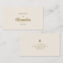 Artista de Maquiagem Dourado Bege Elegante Script 