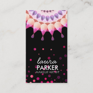Cartão De Visita Artista de maquiagem Elegante do Logotipo da Flor