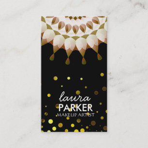 Cartão De Visita Artista de maquiagem Elegante do Logotipo da Flor 