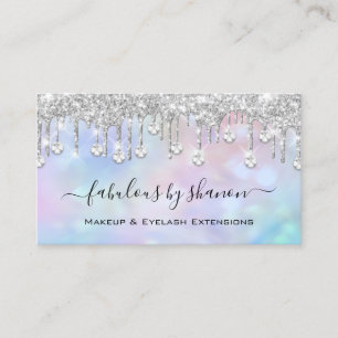 Cartão De Visita Artista de maquiagem Eyelash traça diamante holog
